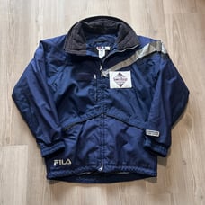 Men's Vintage Fila Snowy Range Wyoming Blue Heavy Ski Work Jacket Coat Sz Small