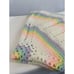 Vintage Acrylic Hand Crocheted Baby Blanket Pastel Rainbow 35 x 38
