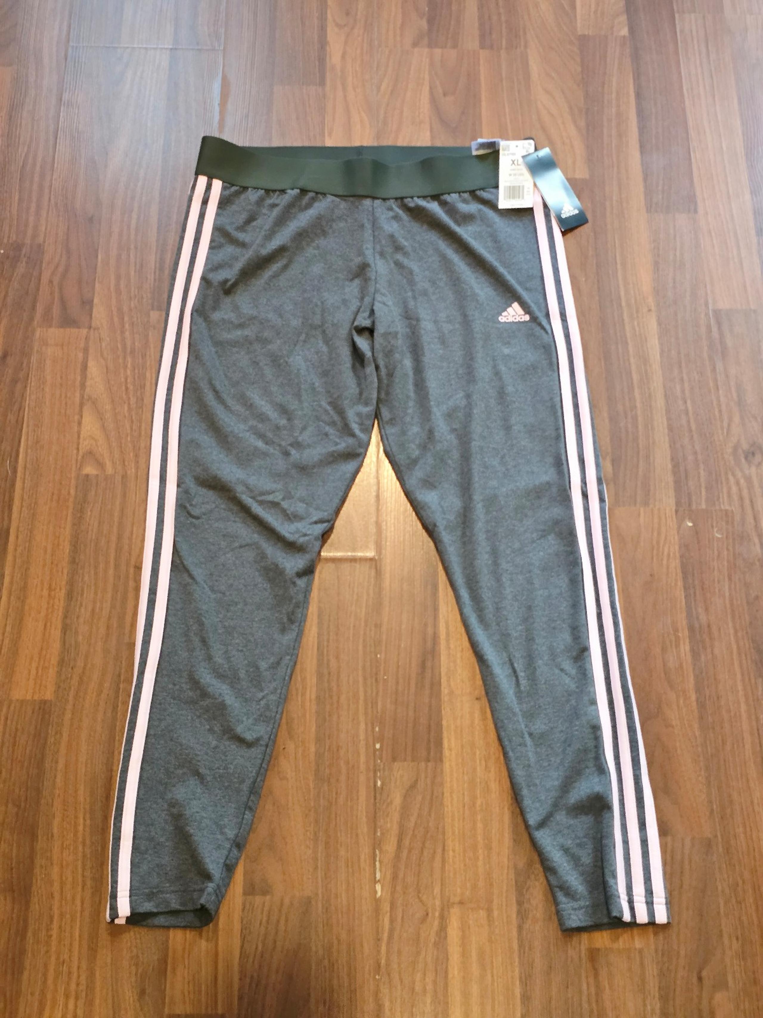 Jogger Pants Women's XL Gray Pink Pull On Activewear New - Adidas
