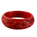 Chinese Dragon Phoenix Red Faux Cinnabar Bangle Bracelet