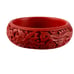 Chinese Dragon Phoenix Red Faux Cinnabar Bangle Bracelet