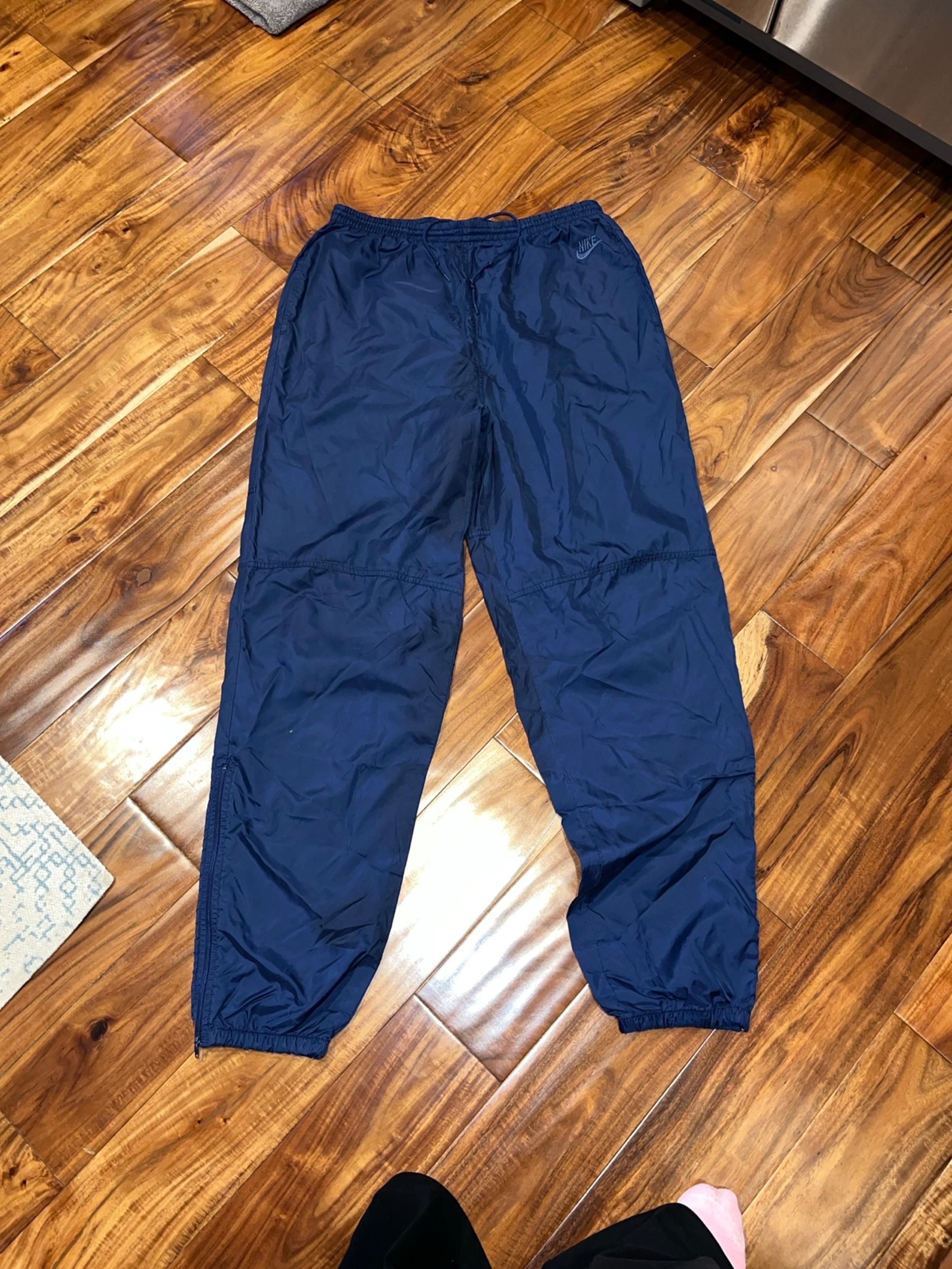 vintage nylon nike pants navy blue men’s XL