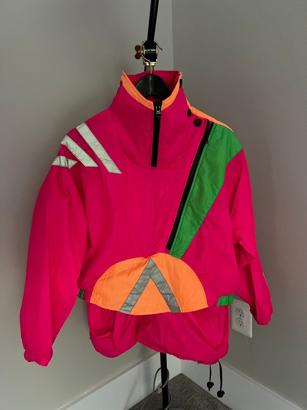 Vintage Obermeyer Neon Windbreaker Ski Shell Jacket