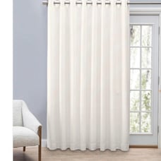Plow & hearth Grasscloth Lined Grommet Curtain Panels - White 108x54
