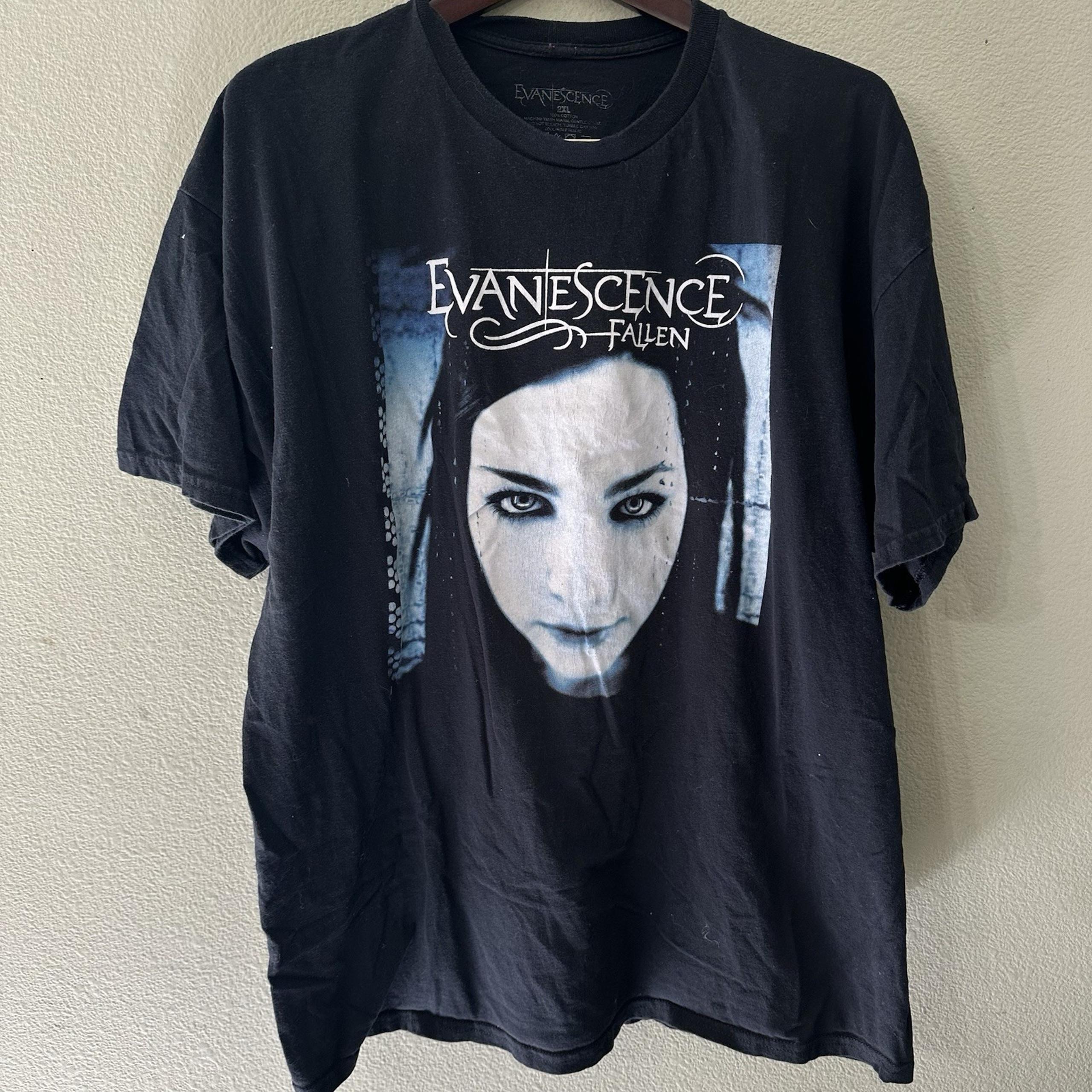 Size Large XXL Evanescence Fallen T-shirt Crewneck Short Sleeves Black