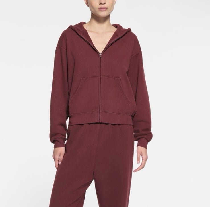 Skims Cotton Fleece Classic Zip Up Hoodie
