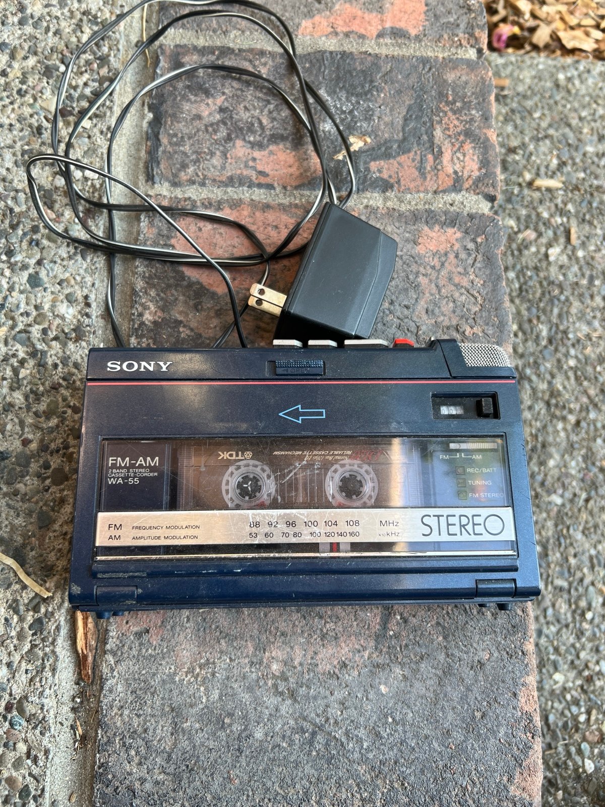 Vintage Sony WA-55 FM Radio Portable Cassette