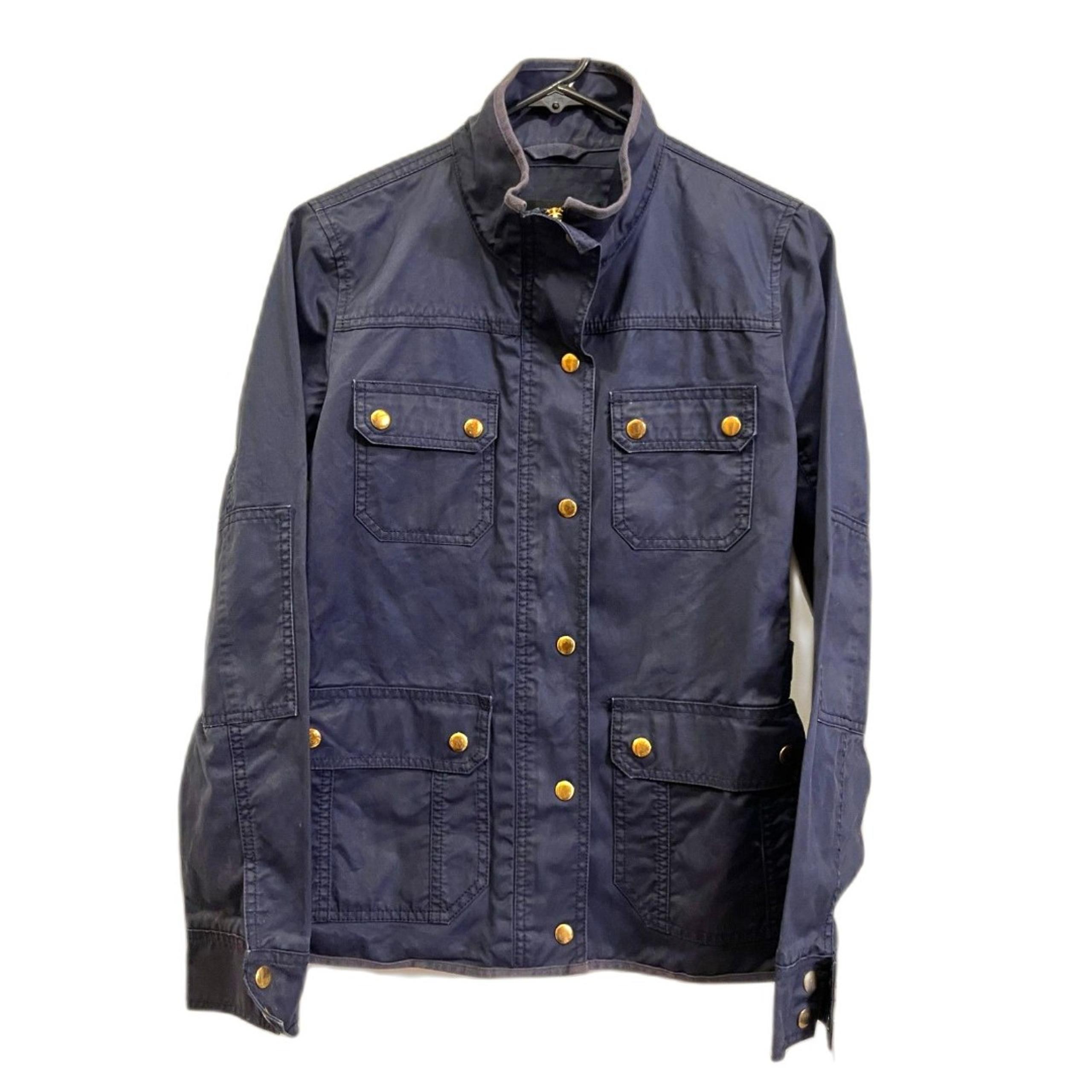 J. CREW Blue Military Utility Cargo Zip Up Shirt Field Jacket Women's Size Small