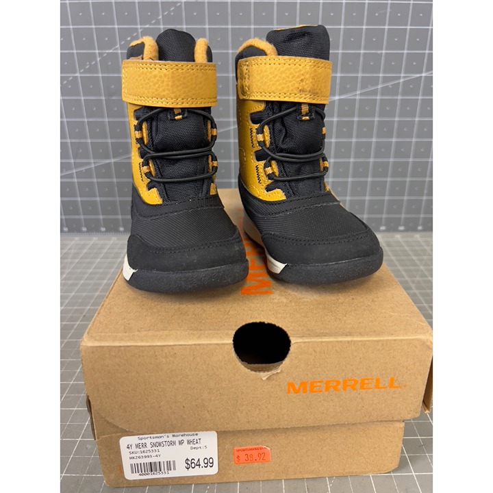 Merrell Youth Snow Storm Waterproof Winter Boots 4Y Wheat MK263993