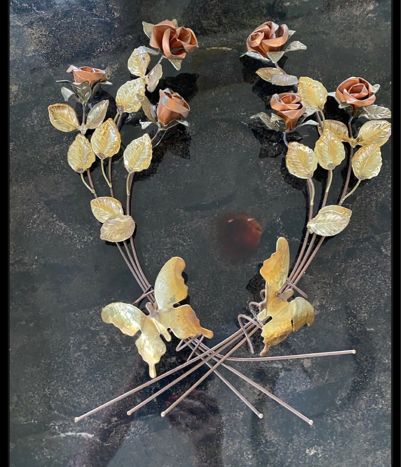 Huge C Jere Style Brass Brutalist Leaf Wall Art Sculpture