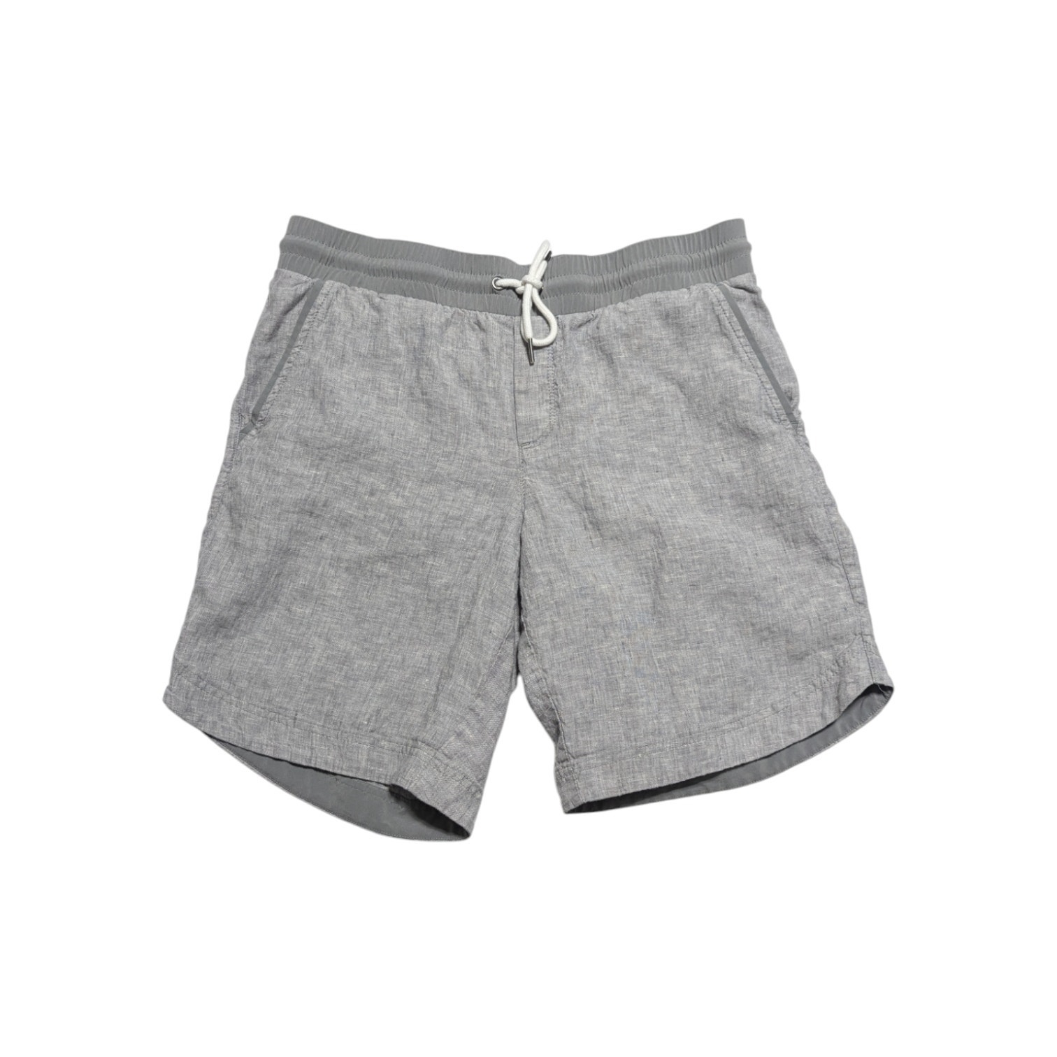 Athleta Cabo Linen Shorts 8in Light Gray Womens 8 Resortwear Summer Bermuda Grey