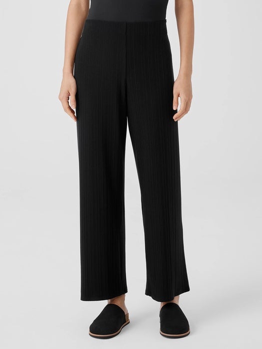 Eileen Fisher Variegated Rib Knit Wide-Leg Pant