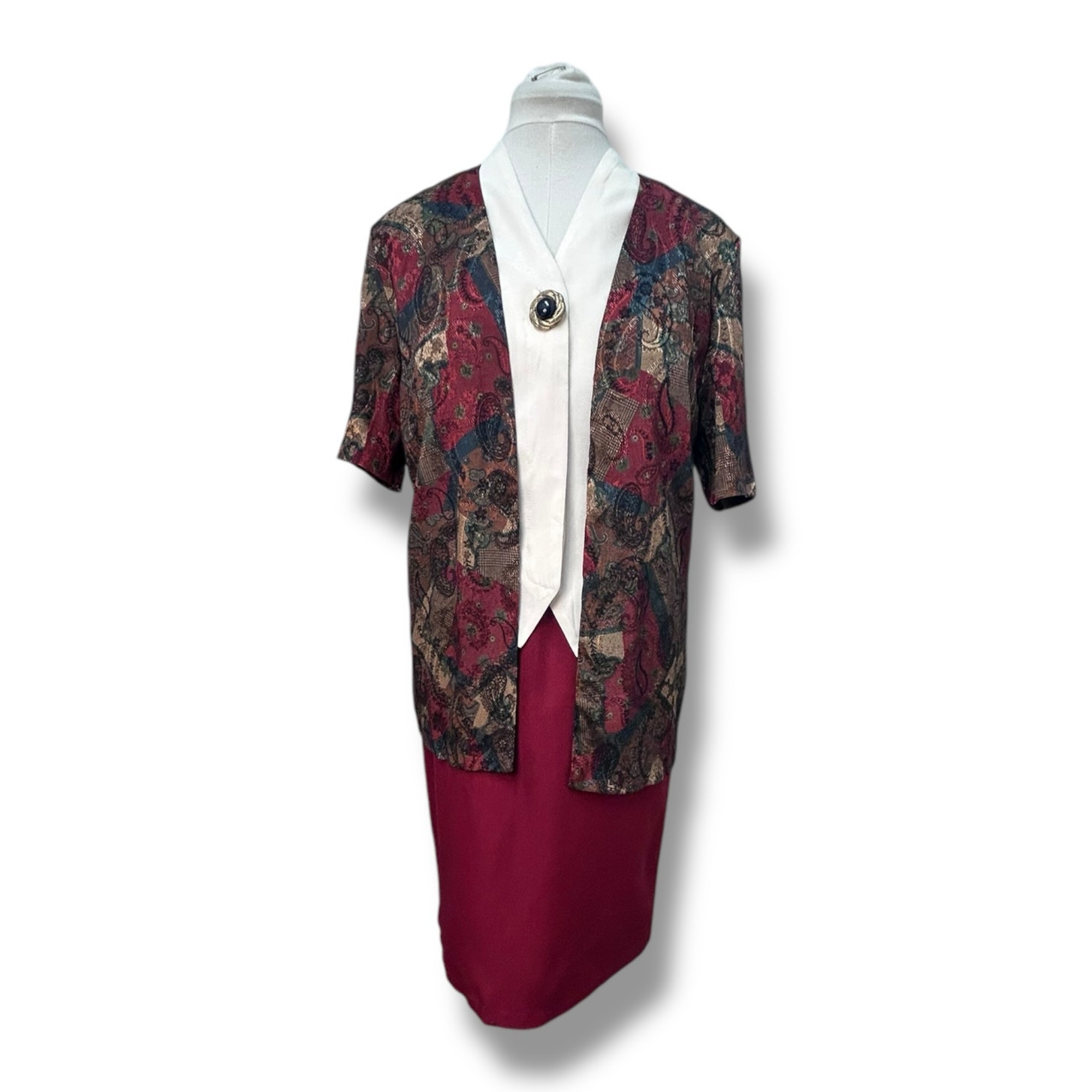 Good Times Vintage 80s Women’s 2-Piece Paisley Tapestry Skirt Suit, size 10