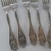 Antique Oneida WR Keystone Carnation Dinner Forks Silverplate 1908 Set Of 5