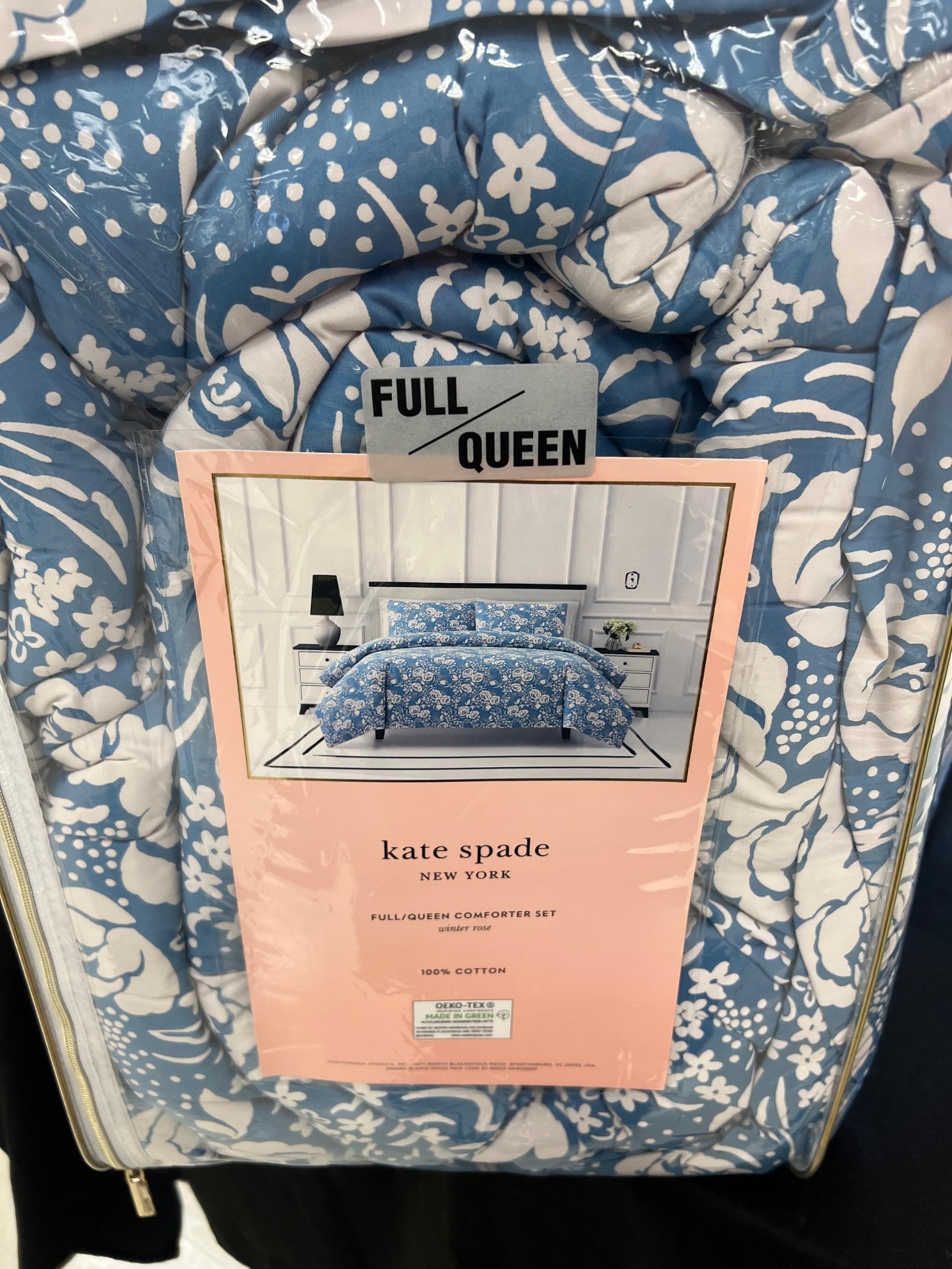 Kate Spade Blue and White Floral  Full/Queen Comforter Set  NEW with Tags