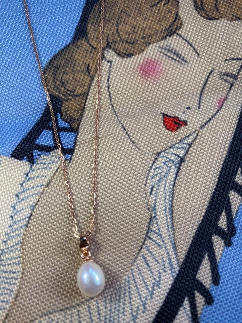 Luxury floating freshwater high luster natural pearl necklace 18” 16” adjustable
