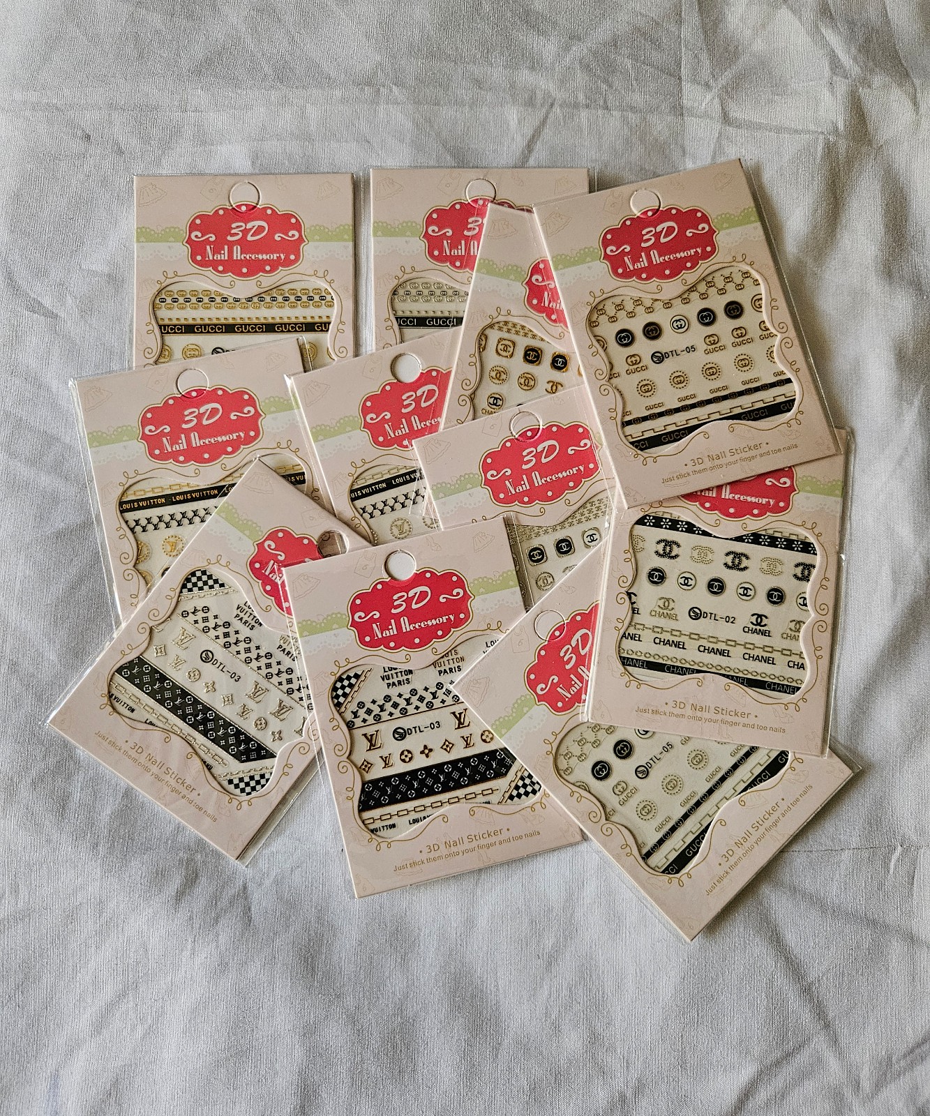 11 sheets of designer logo nail art stickers free shipping