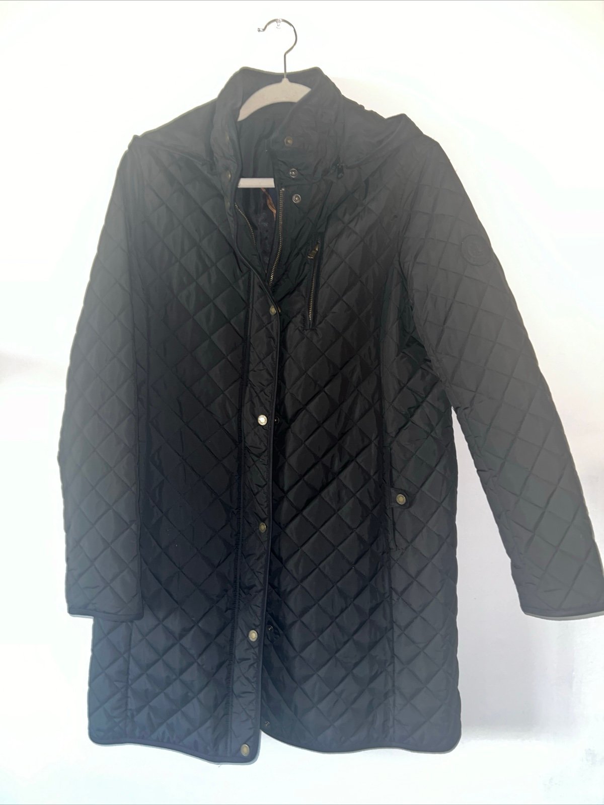 Lauren Ralph Lauren Black Diamond Sz M Quilted Coat Jacket O