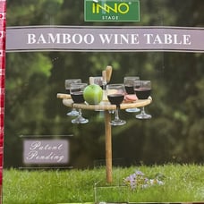 Bamboo Wine Cheese Picnic Outdoor Garden Party Table Standing