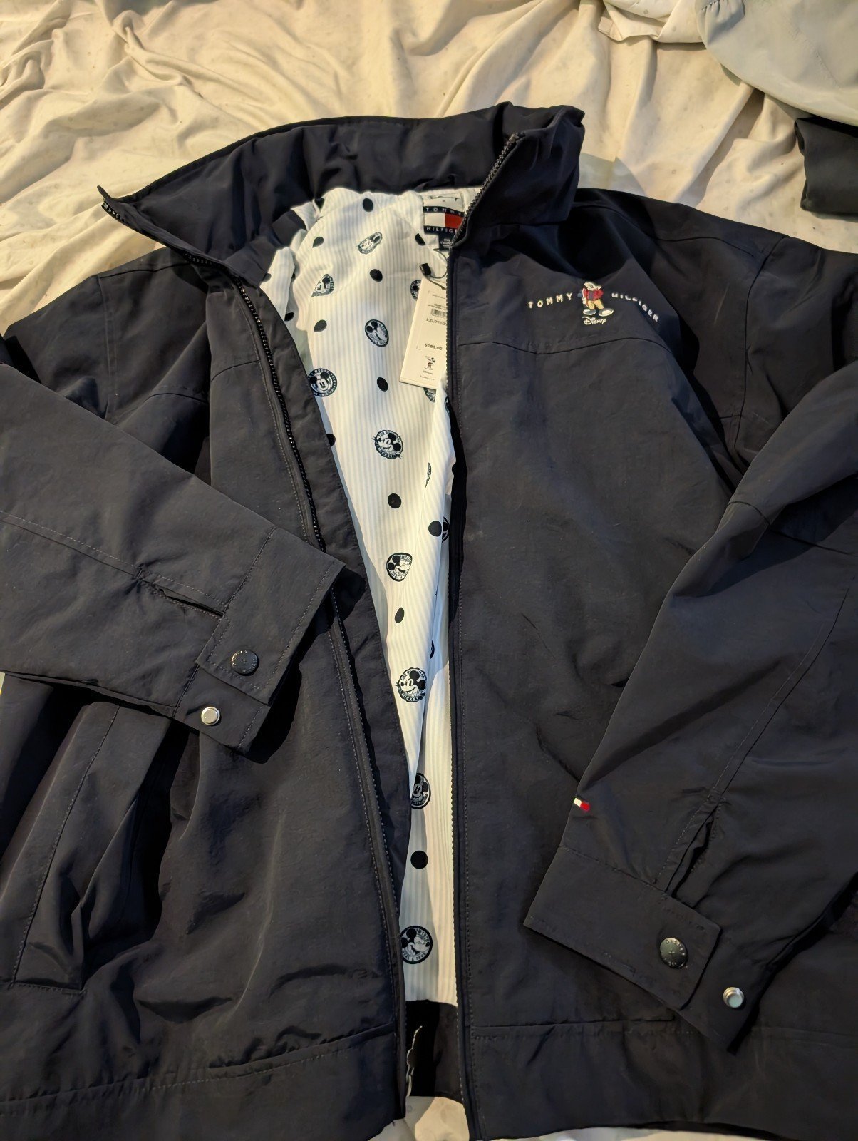 TOMMY HILFIGER Disney x Men's Mickey Mouse windbreaker Coat w Hidden Hood
