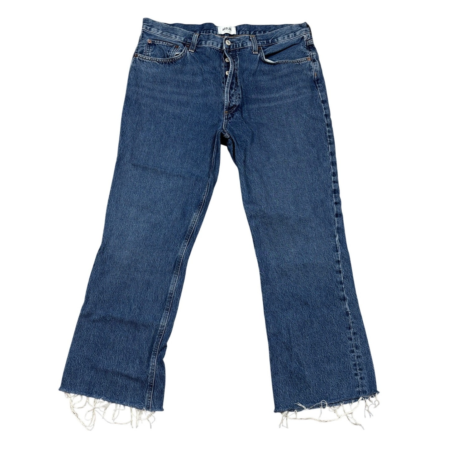 Agolde Mid Rise Relaxed Bootcut Ankle Fray Jeans Women's 32