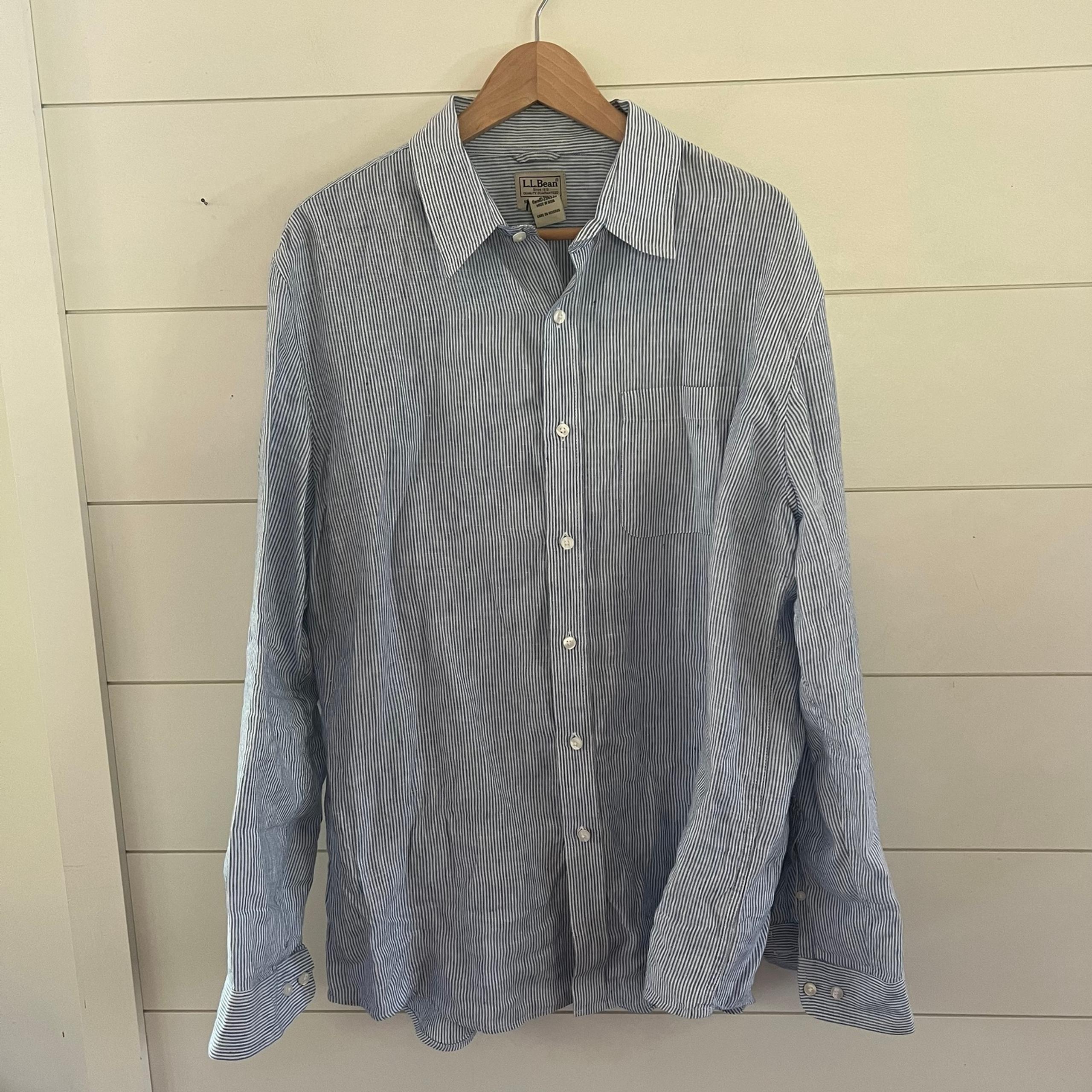 L.L. Bean Mens 100% Linen shirt sz L