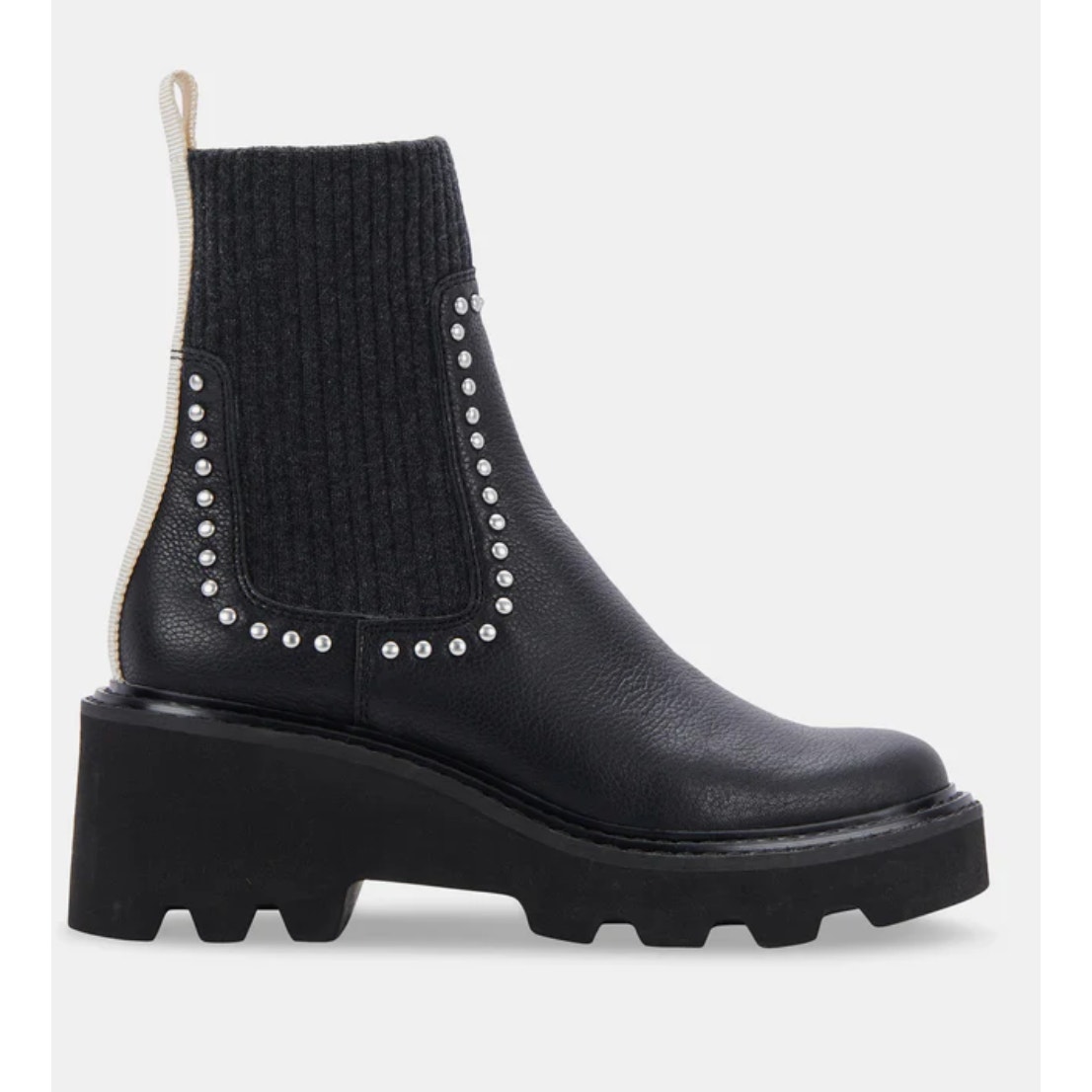 Dolce Vita Hoven Stud H2O Boots 6 Black Leather NWOT Ankle Booties Chelsea Heel