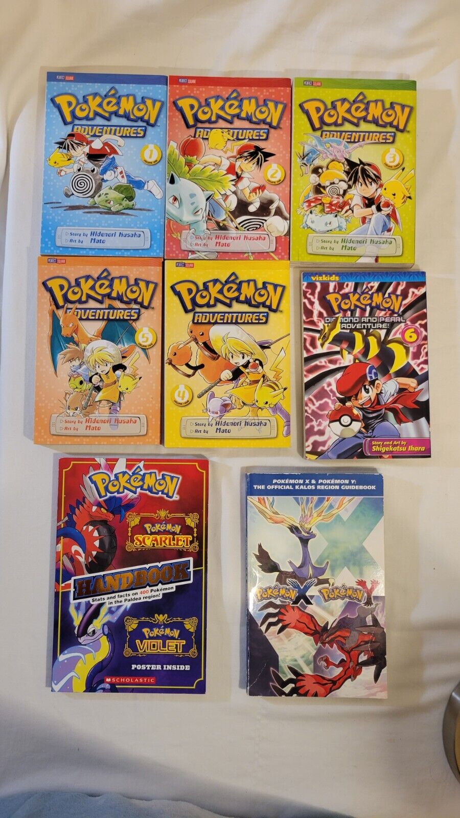 Pokemon Manga Mixed Lot - Adventures, Diamond and Pearl Vol. 6, Handbook, etc..