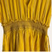 Saylor Adrianne Yellow Metallic Stripe Smocked V-Neck Mini Dress Size M