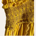 Saylor Adrianne Yellow Metallic Stripe Smocked V-Neck Mini Dress Size M