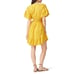 Saylor Adrianne Yellow Metallic Stripe Smocked V-Neck Mini Dress Size M