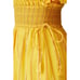 Saylor Adrianne Yellow Metallic Stripe Smocked V-Neck Mini Dress Size M