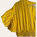 Saylor Adrianne Yellow Metallic Stripe Smocked V-Neck Mini Dress Size M