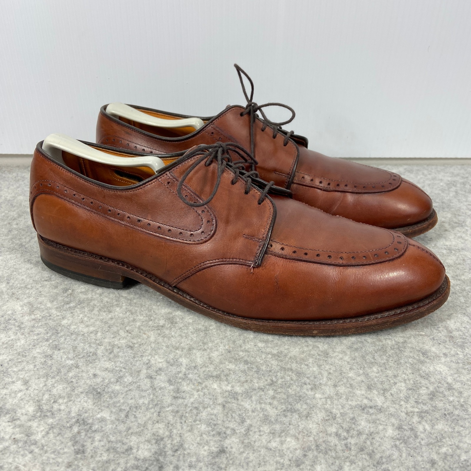 Allen Edmonds Kingsley Brown Leather Split Toe Saddle Oxford Shoes Mens 9.5