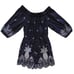 NWT Anthropologie Farm Rio Linen Pineapple Romper XS Navy Embroidered Summer