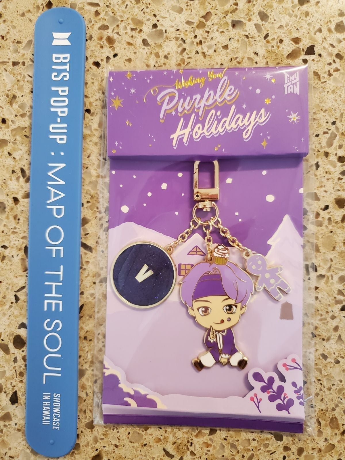 TinyTan V Purple Holiday Keychain