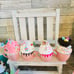 Set of 4 Easter Spring Faux Whip Pink Espresso Mug Bundle