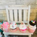 Set of 4 Easter Spring Faux Whip Pink Espresso Mug Bundle