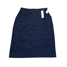NWT Ellen Tracy Linda Allard Wool Skirt Faux Wrap Women's Size 12 Career