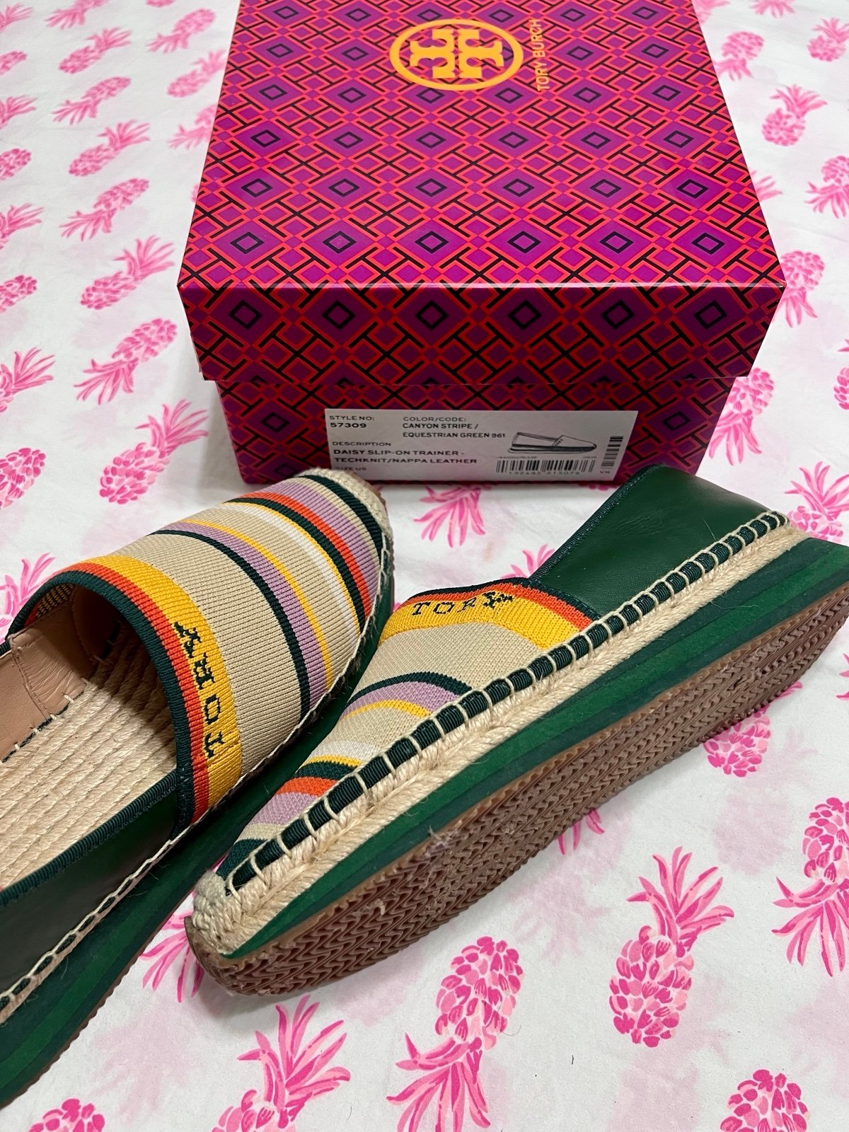 TORY BURCH DAISY SLIP-ON TRAINER - TECHKNIT/NAPPA LEATHER