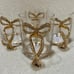 New Set of 4 Bling Diamond Crystal Bow Coquette Glass Coffee Mugs Glasses