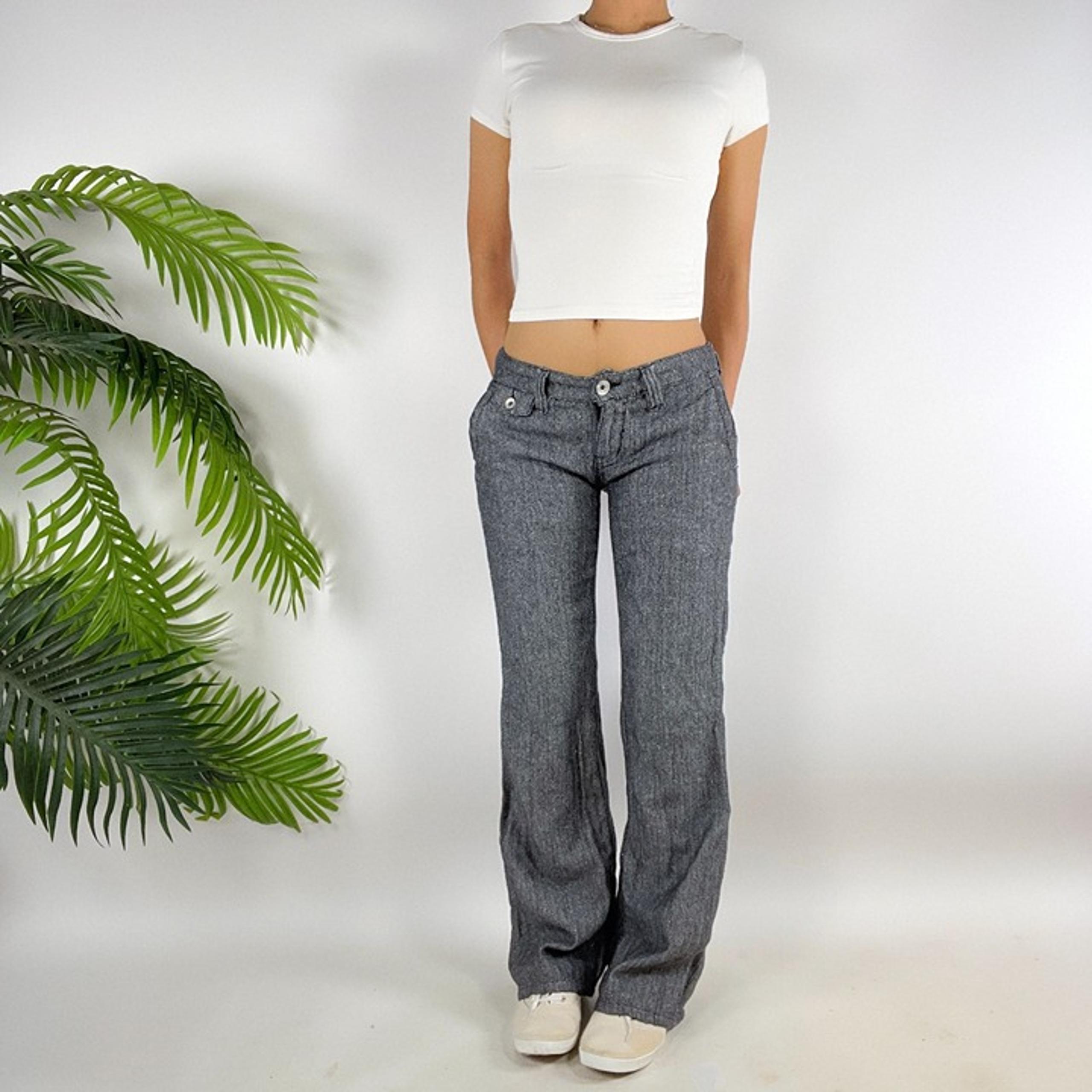 Women's Vintage Y2K Indie Grunge Low Waisted Bootcut Dress Chino Pants / 1/2