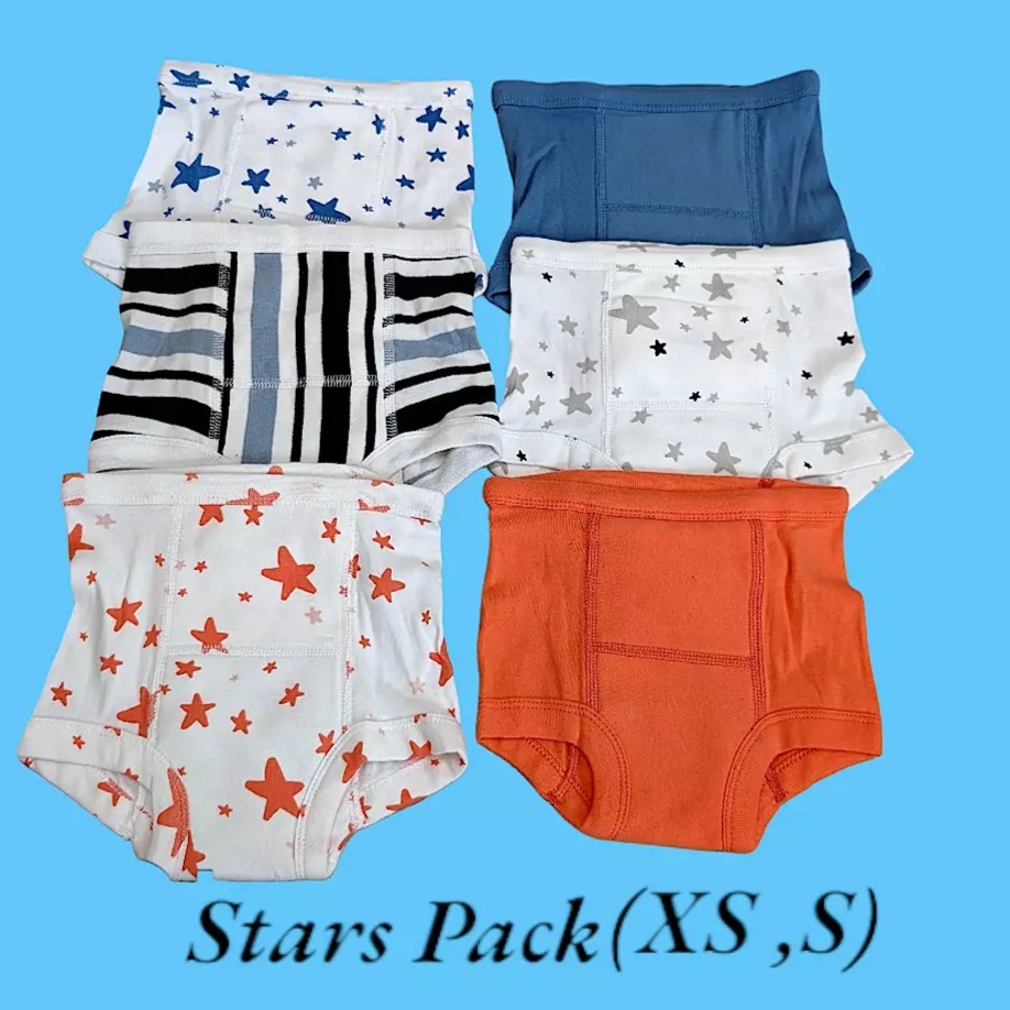 Hanna Andersson Potty Training Underwear Pack of 6 - Stars Pack Size XS