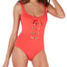 Michael Kors Women’s Lace Up One Piece Swimsuit Coral Size 12