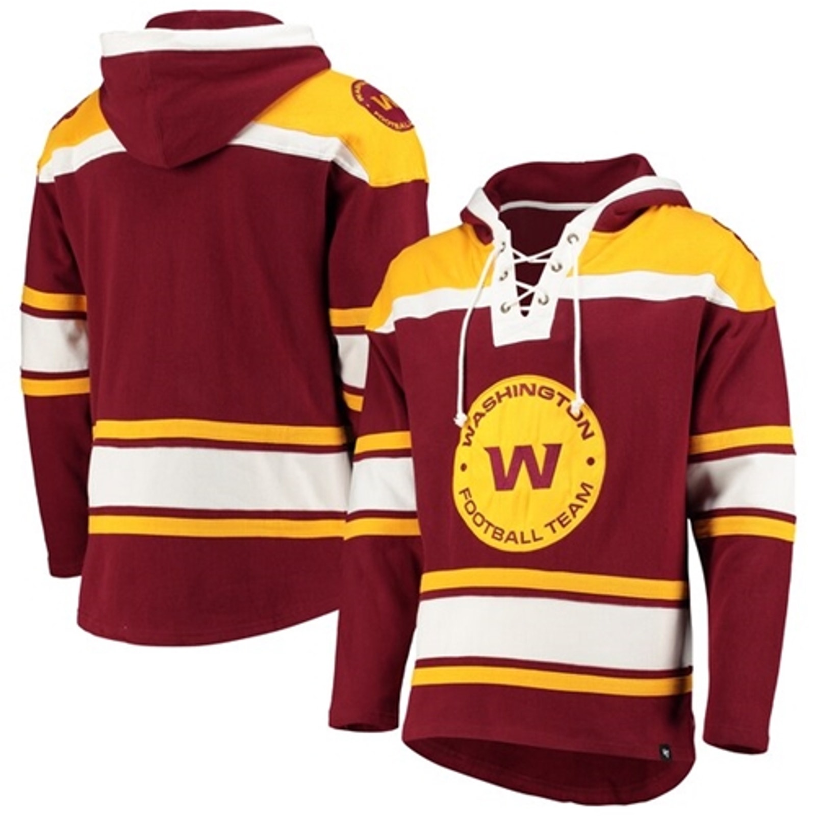 Washington Commanders Men's Hoodie NFL S Red Lacer Embroidered Lace Up New