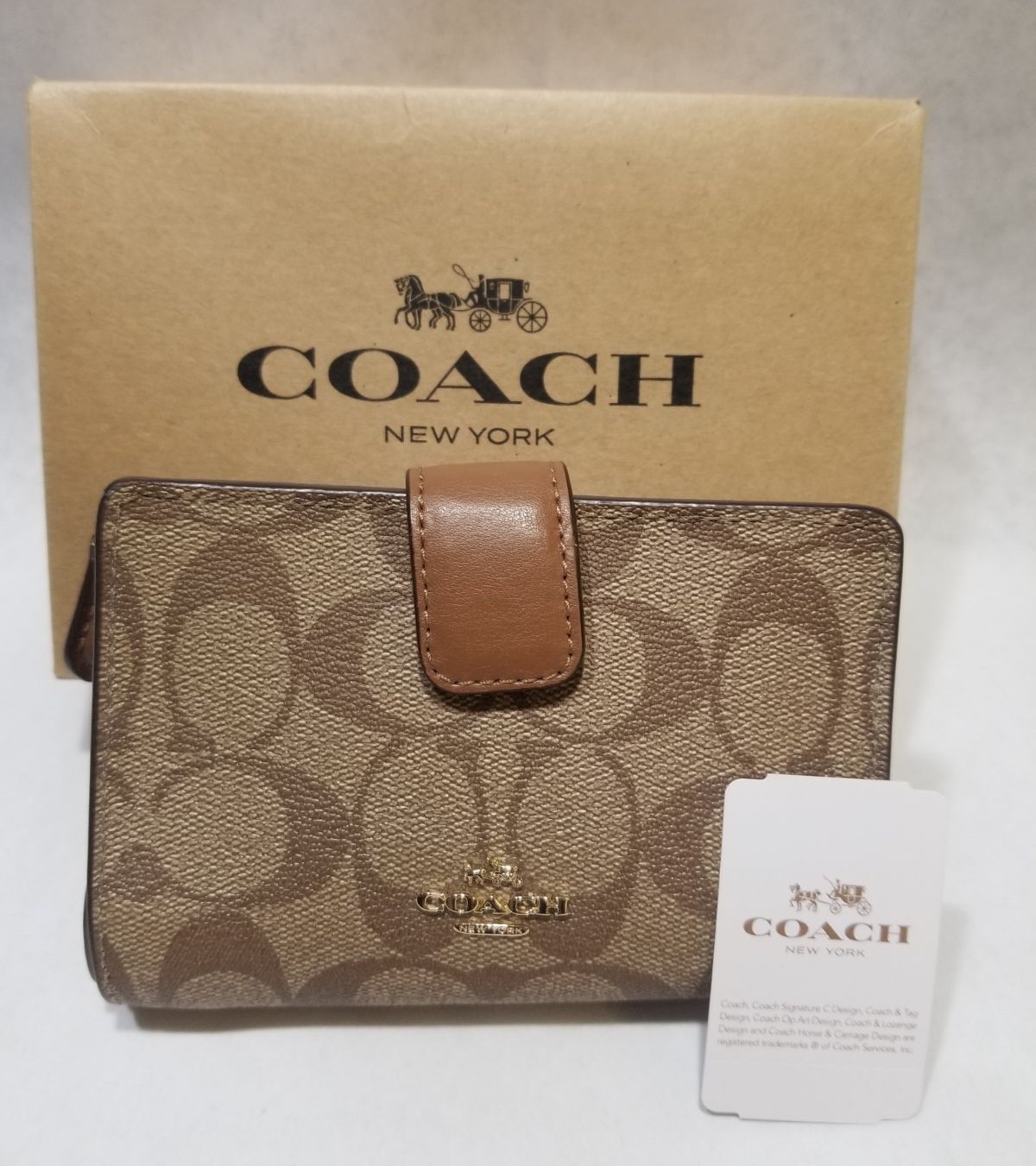 Coach Signature PVC Med Corner Wallet