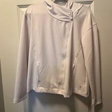 White lightweight yoga Apana Zipup hoodie