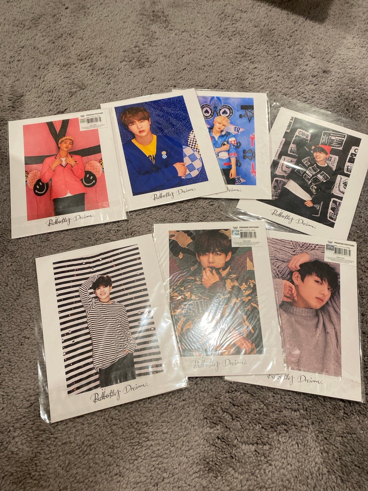 BTS butterfly dream premium postcards - set of 7