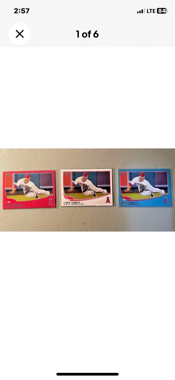 Lot Of 3 2013 Topps Mike Trout Red, White & Blue Card #536 Angels