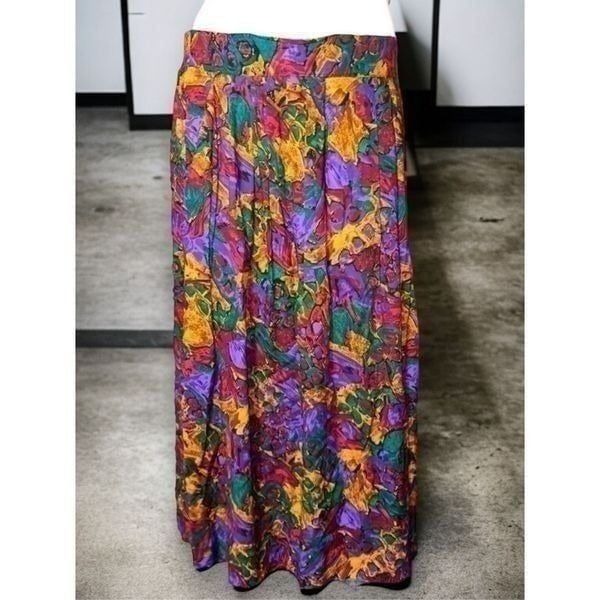 Vintage Synari Woman Bohemian Abstract Skirt Sz 18